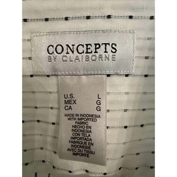 Concepts by Claiborne Mens Long Sleeve SZ L Striped Shirt Vintage - Picture 2 of 11